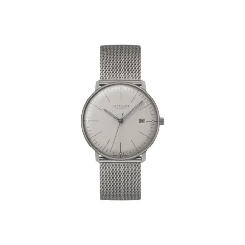 JUNGHANS Max Bill Collection Солнечный Кварцевый Механизм Унисекс Часы 38 мм Серый Циферблат Титан Корпус Часы Титан Ремешок