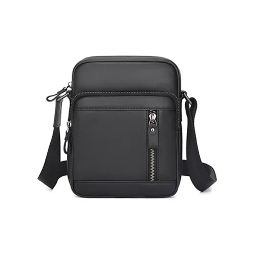 DOSRFINI Сумка через плечо из натуральной коровьей кожи мужская черная