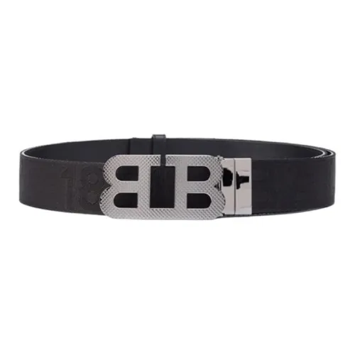 BALLY Бренд Буква Cut Out Без рисунка Застежка Ремни из коровьей кожи Мужской Черный Ширина 4CM