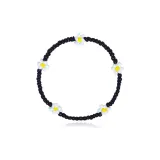 Черные бусины и белые цветы - купи один, получи второй бесплатно