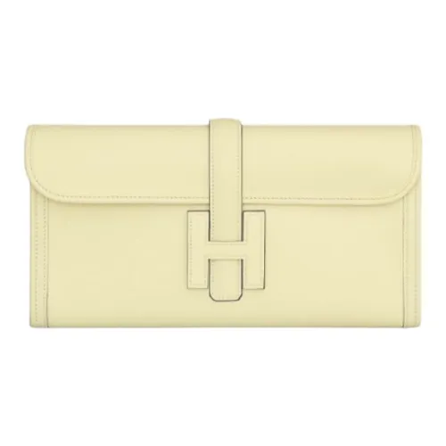 HERMES Jige Elan Swift Кожа Клатч Женский Светло-желтый