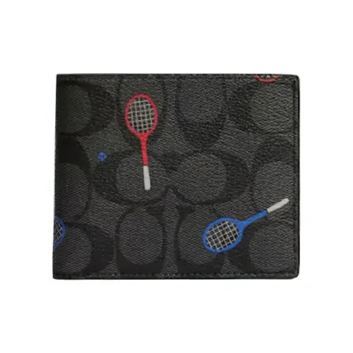 COACH Кошелек Billfold с покрытием Холст Мини Унисекс Коричневый