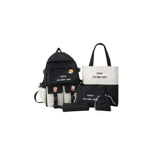 Aini Rabbit Полиэстер Рюкзак Combo Set Большой Унисекс Зеленый Синий Розовый Черный