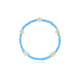 Синий бисер и белый цветок - купи один, получи второй бесплатно