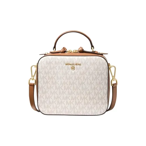 MICHAEL KORS Jet Set Покрытый холст Сумка через плечо Сумка среднего размера Женская Экрю