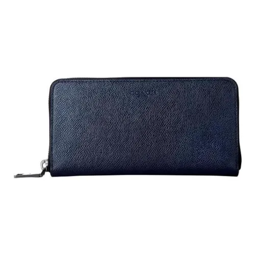 COACH Accordion Wallet Кожаный клатч кошелек сумка через плечо мужской темно-синий