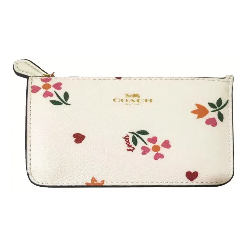 COACH Corner Zip Кожа Обхват запястья Сумка Мелочь Кошелек Кошелек Женская Белая