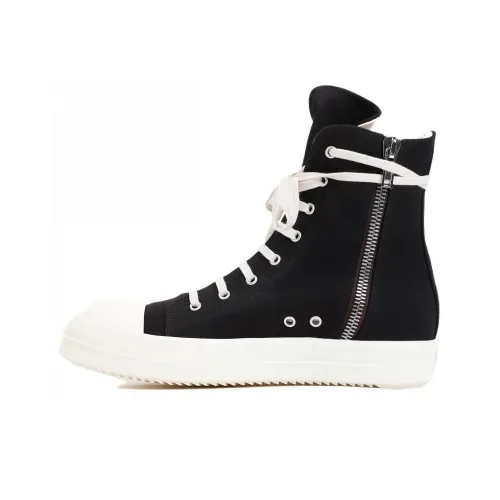 RICK OWENS High Top Canvas Shoes Мужские Черные