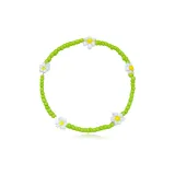 Зеленые бусины и белые цветы - купи один, получи второй бесплатно