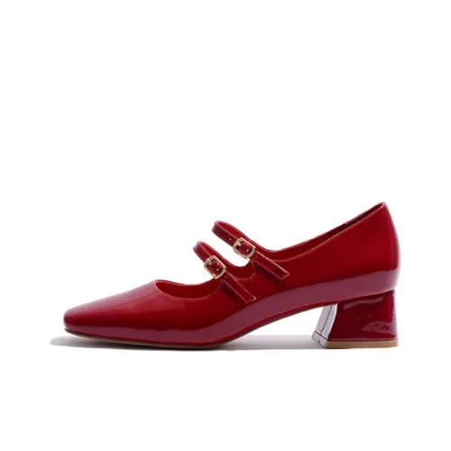 STEVE MADDEN Грубый каблук Туфли Мэри Джейн Женские Красные