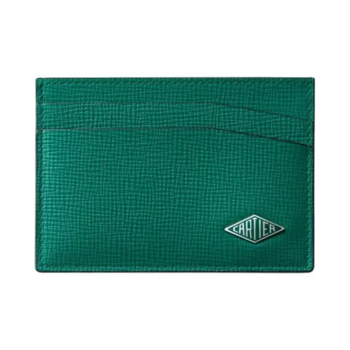Cartier Рельефная Телячья Кожа Держатель для Карт Унисекс Зеленый