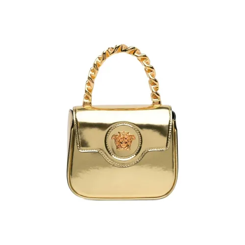 VERSACE La Medusa Лакированная кожа Сумка через плечо Мини Женская Золотая