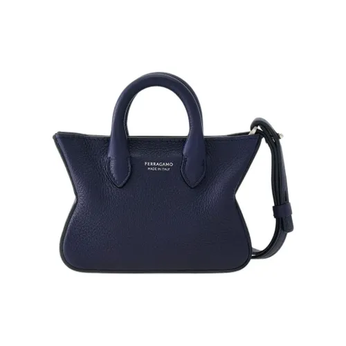 Ferragamo Телячья кожа Тоут Украшение Сумка Merchandise Мини Мужской Полночный синий
