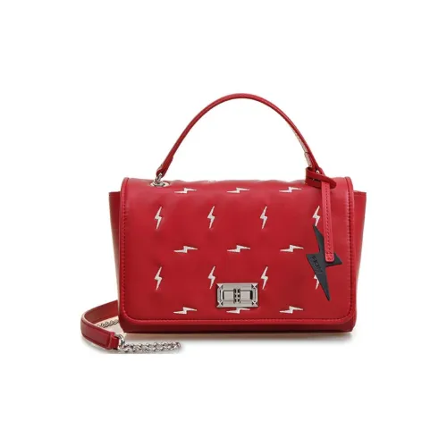 FION Сумка через плечо из коровьей кожи маленькая сумка женская черная и разноцветная красная и белая