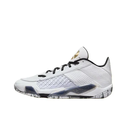 JORDAN Air Джордан 38 Винтажные баскетбольные кроссовки Low Топ Белый Золотой Унисекс