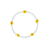 Белые бусины и желтые цветы - купи один, получи один бесплатно