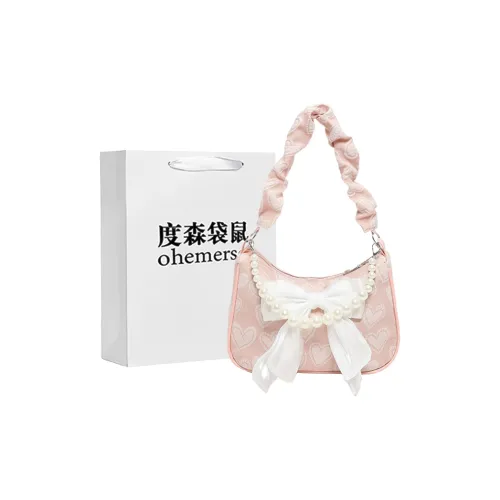 Dusen Kangaroo Ткань Плечевая Сумка Женская Черный Белый Розовый