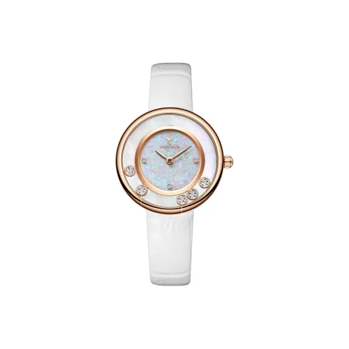 RoroLove Waltz Collection 8 Natural Diamonds Movable Кварцевый механизм Коровья кожа Ремень Часы Женские часы