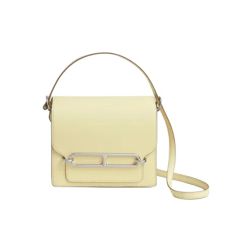 HERMES Roulis Swift Телячья кожа Свиной нос Сумка Сумка Сумка через плечо Сумка через плечо Мини Женская Светло-желтая