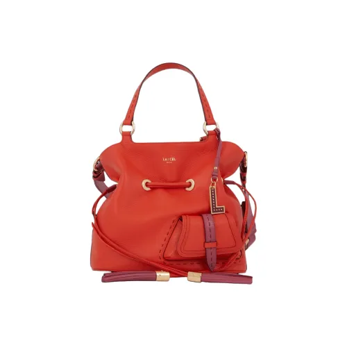 LANCEL Коровья кожа крупнозернистая ведрообразная сумка сумка через плечо сумка среднего размера женская оранжевый тыква