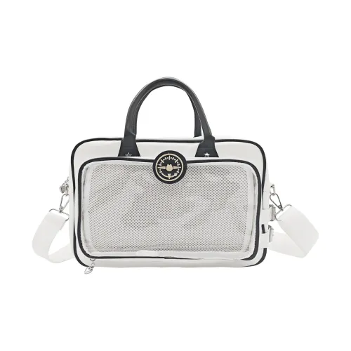 UNITE STAR ПУ (полиуретан) Большая вместимость Повседневная Сумка-тоут с значком Рельефное Одно плечо Сумка Средняя Женская Черный Белый