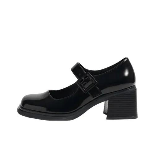 STEVE MADDEN Грубый каблук Мэри Джейн туфли 6 см женские черный