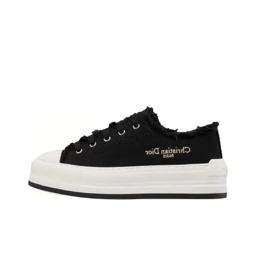 DIOR Walk'n'Dior Low-Top Canvas Shoes Black Women's