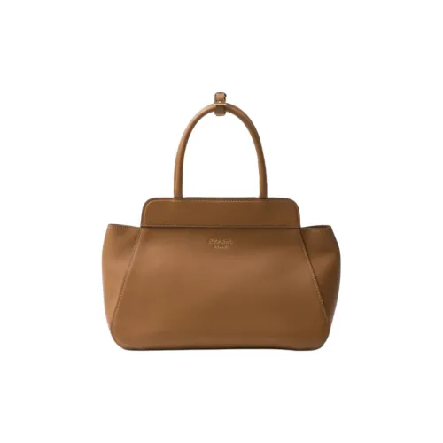 PRADA Кожа Тоут Сумка Сумка для покупок Сумка на плечо Сумка среднего размера Женская Карамель