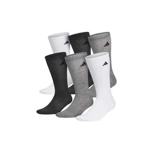 Adidas 6 пар Черный *2+Серый *2+Белый *2 Мужские носки MID до икры