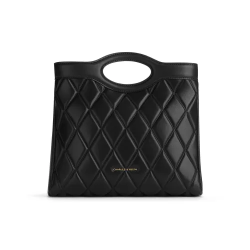 CHARLES KEITH ПУ (полиуретан) Одно плечо Сумка Средний Женский Черный MULTI Бежевый черный