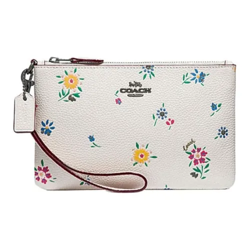 COACH Wristlet Кожа Запястье Сумка Монетница Маленькая Сумочка Маленькая Женская Белая