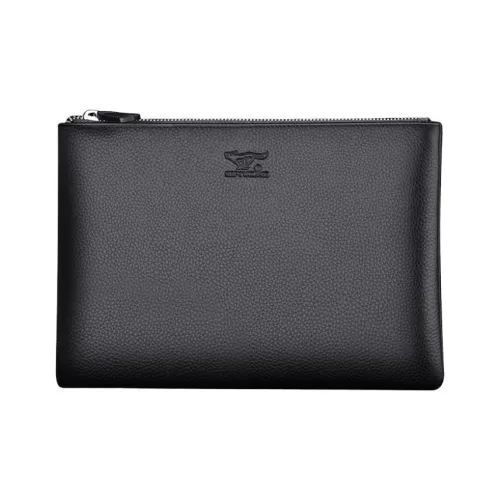 SEPTWOLVES Клатч из коровьей кожи мужской черный