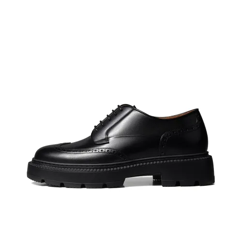 Zuti Британский стиль BROGUE Derby Обувь Casual Мужская Черная