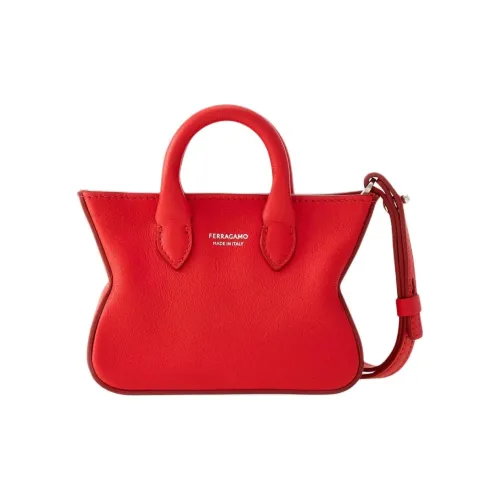 Ferragamo Телячья кожа Тоут Украшение Сумка Merchandise Мини Мужской Пламя Красный