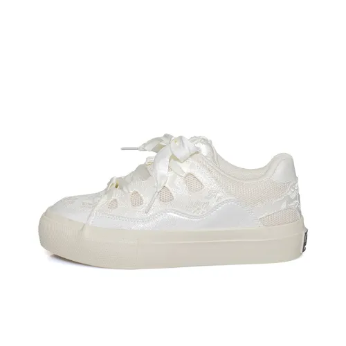 B10CROWN Slip-Resistant и Breathable Low-Top Скейтбординг Кроссовки Женские Бежевые