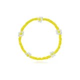 Желтые бусины и белые цветы - купи один, получи второй бесплатно