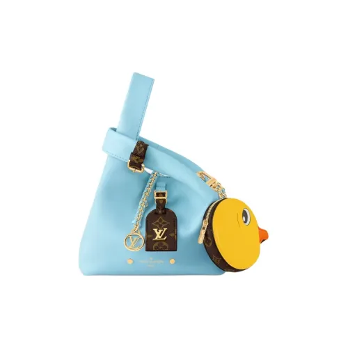 LOUIS VUITTON Sun Yitian Совместная работа Napa Овечья кожа Корзина Сумка Одиночная Цена Сумка Женская Светло-синяя