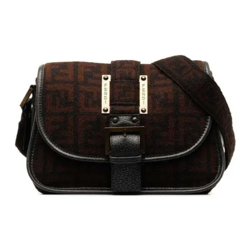 FENDI Шерсть Сумка через плечо Унисекс Коричневый