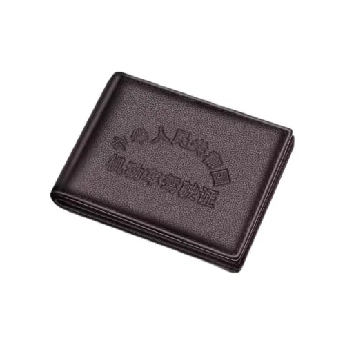 SEPTWOLVES Коровья кожа Держатель для карт Стандартный Мужской Кофе Серый