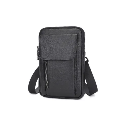DOSRFINI Сумка через плечо из коровьей кожи Мужская Черная