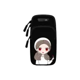 Мультяшный жест сердца, девушка, черный