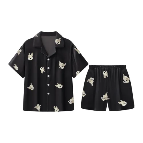 Qiao Ni Tong Пижамный комплект Мужской Французский Черный Duel