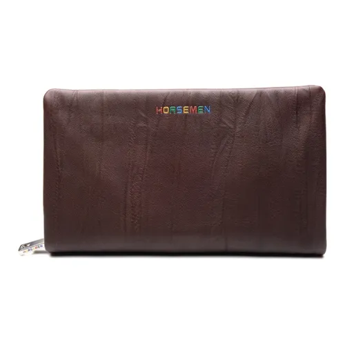 HORSEMEN Кожаный клатч из коровьей кожи несколько отделений для карт большой мужской кофейный