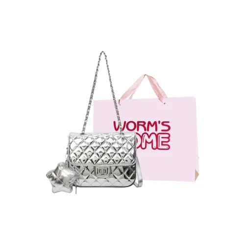 Worm's Home ПУ (полиуретан) Сумка-подушка Сумка на плечо Женская серебряная черная розовая красная золотая
