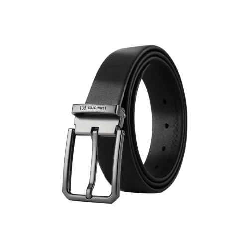 15 MINS Ремни из коровьей кожи Мужской Черный Ширина 3,4CM