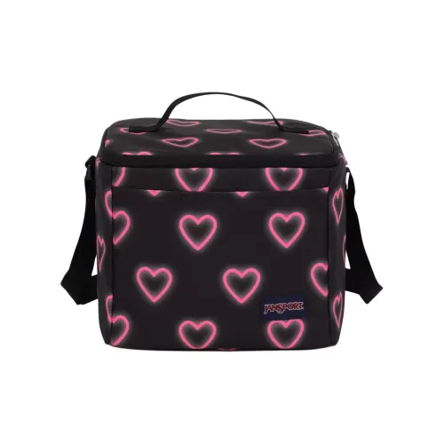 Jansport Полиэстер Сумка через плечо Сумка-ланчбокс Сумка для хранения Унисекс Черный и Розовый
