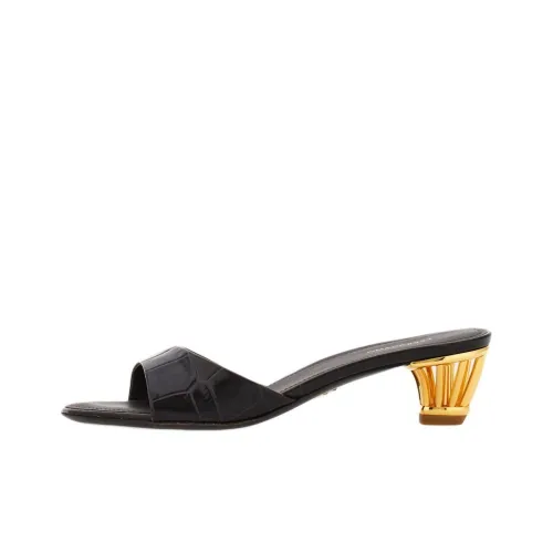 FERRAGAMO CAGE Слипоны 4CM Женские Черный