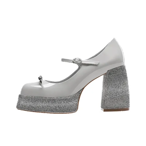 Princess Isabel Грубый каблук Туфли Мэри Джейн Женские