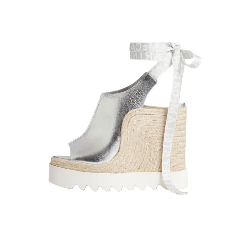 Stella McCartney Gaia Логотип One Ремень Сандалии 12 см Женские Серебристые