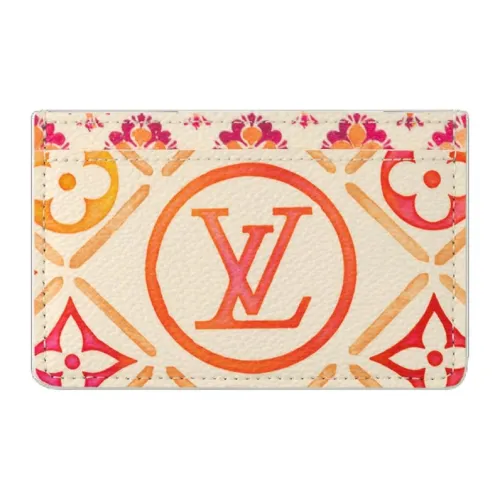 LOUIS VUITTON By the Pool Монограмма Покрытый холст Картхолдер Женские Бежевый Многоцветный